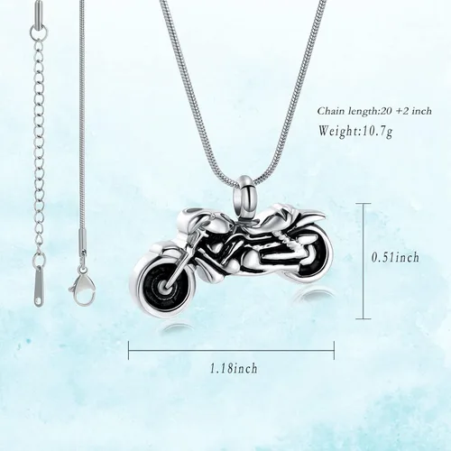 Miniatura 14 de Imrsanl Joyería de cremación para cenizas, motocicleta, automóvil pequeño, collar de urna de tractor para cenizas para hombres, recuerdo