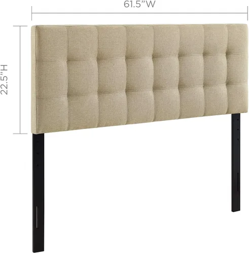 Miniatura 2 de Modway Lily Cabecera Capitonada de Tela de Lino Tapizada Queen en Beige