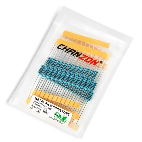 Miniatura 72 de Chanzon 50 piezas 1 W 10 Ω ohm Resistencia de película metálica fija de tolerancia 0.01 ±1% 10R MF Resistencias de agujero pasante con limitación