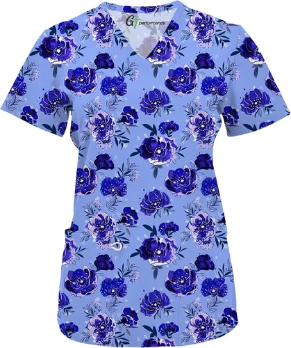 Miniatura 3 de Green Town Scrubs for Women Scrub Set - Print Top and Jogger Pant, Easy Care Uniforms