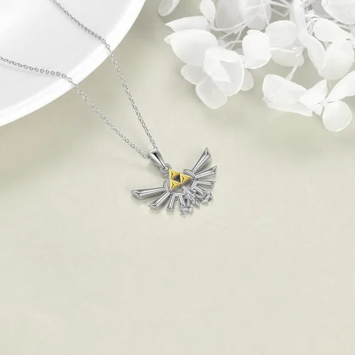 Miniatura 3 de YFN Zelda NecklaceAbalone Shell Zelda Necklace Sterling Silver Anime Jewelry Zelda Jewelry Gifts for Men Women Boys