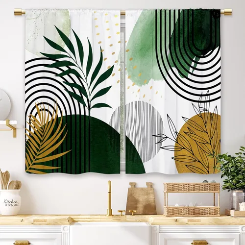 Miniatura 37 de Cortinas de Cocina de Girasol Estilo Granja, Cortinas de Ventana Cortas Pequeñas de Café con Flores Rústicas Florales del Campo, Cortinas de Ventana