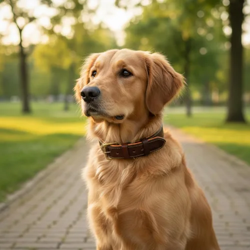 Miniatura 6 de Collar de perro de cuero para perros medianos, marrón, 1 pulgada de ancho, cuero genuino de grano completo, resistente con acolchado interior suave