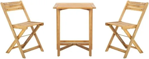 Miniatura 13 de Safavieh Outdoor Collection Gallo Ash Grey Acacia Wood Juego de 3 piezas Balcón Bistro PAT6751C Gris cenizo