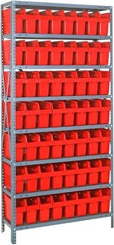 Miniatura 365 de Quantum QSBU-245BK Heavy Duty Shelving Unit with (7) Shelves and (24) QUS245 Black Bins for Garage Warehouse Storage Distribution 400 lb Load