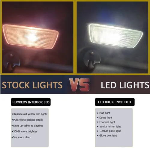 Miniatura 2 de 12 piezas de luces LED interiores de repuesto para Ram 2009 2010 2011 2012 2013 2014 2015 2016 2017 2018 Dodge Ram 1500 2500 3500, paquete