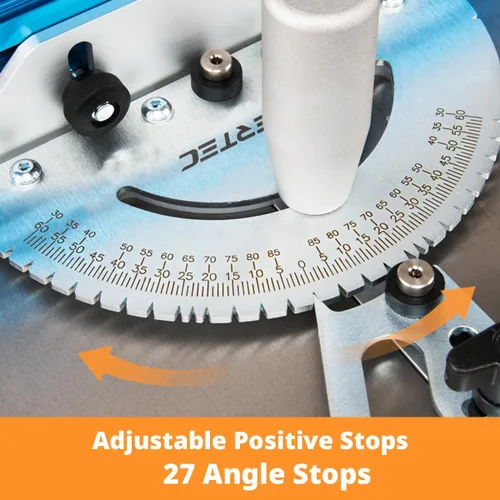 Miniatura 4 de POWERTEC 71391 Sistema de calibre de inglete de precisión para sierra de mesa con 27 topes angulares y barra de inglete ranurada en T de 3/4" x 3/8