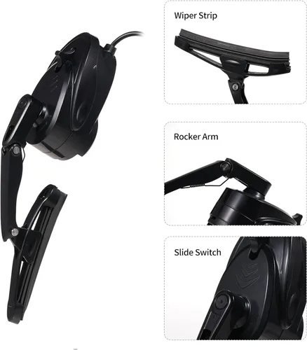 Miniatura 3 de Shkalacar Limpiaparabrisas para casco de motocicleta, 2 W, impermeable, USB, para casco de motocicleta, mini limpiaparabrisas eléctrico