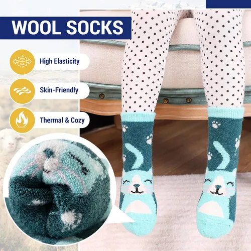 Miniatura 15 de Eocom 6 pares de calcetines de invierno cálidos de lana para niños y niñas