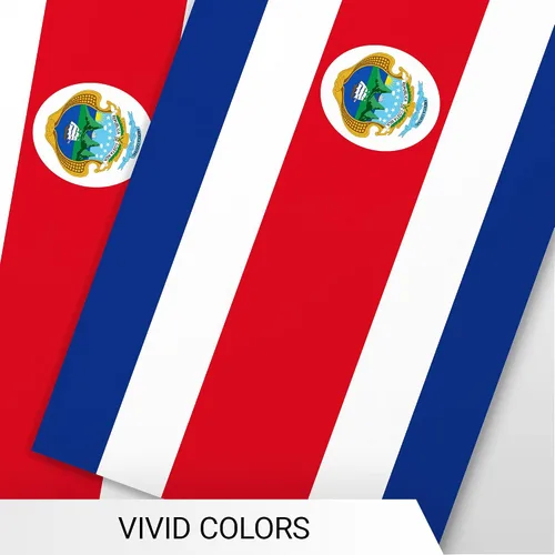 Miniatura 6 de G128 Bandera costarricense de Costa Rica Bandera de 8.2 x 5.5 pulgadas, cuerda completa de 33 pies Poliéster 150D impreso, decoraciones