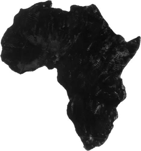 Miniatura 2 de Lith Home - Decoración africana para el hogar, alfombra de piel sintética de conejo, regalo impactante, felpa suave y lujosa, suelo de sala y Negro
