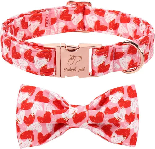 Miniatura 35 de Collares Verdes para Perros Pequeños, Lindo Collar de Pana para Perro con Corbatín, Hebilla de Metal de Seguridad, Collares Ajustables