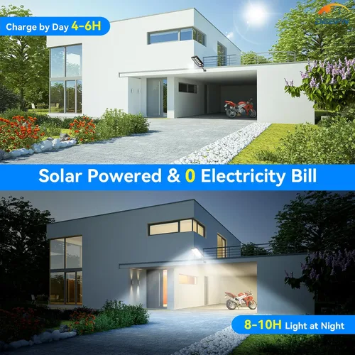 Miniatura 4 de Deepn Farolas solares para exteriores, luces solares de grado comercial para exteriores, impermeables, luz LED de estacionamiento del atardecer al