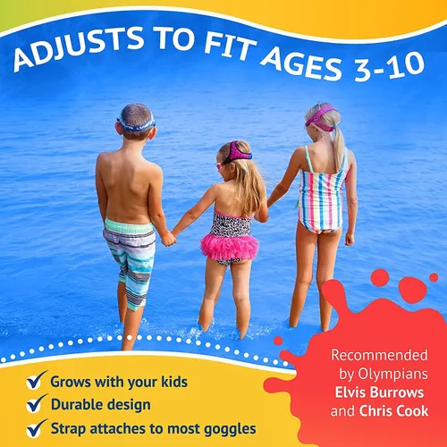 Miniatura 4 de Frogglez Gafas de natación antivaho para niños menores de 10 años (de 3 a 10 años) recomendadas por instructores de natación; correa premium sin
