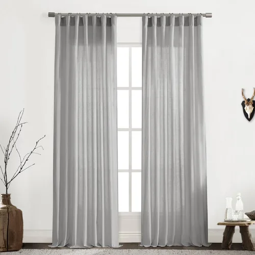 Miniatura 20 de XTMYI - Cortinas transparentes de 54 pulgadas de largo, juego de 2 paneles para baño, cortinas cortas de lino y algodón con semi privacidad
