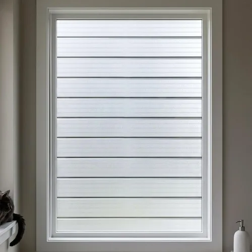 Película de privacidad para ventana, esmerilada, tiras anchas, no adhesivas, extraíble, para ventana, película de vidrio para puerta, bloqueo UV,