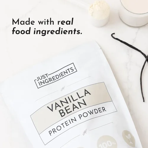 Miniatura 5 de JUST INGREDIENTS Polvo de Proteína de Vainilla – Mezcla de 30 Porciones con 100% Suero de Leche Alimentado con Hierba y Proteínas Vegetales