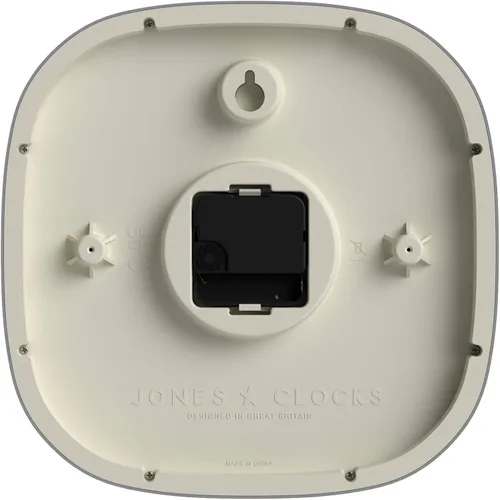 Miniatura 7 de JONES CLOCKS® Reloj de pared Sprite Reloj cuadrado redondo retro moderno 10 pulgadas Gris Números fáciles de leer Perfecto para cocina u