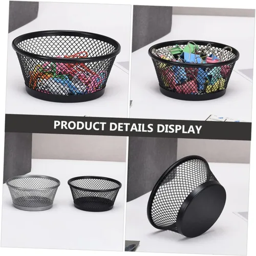 Miniatura 3 de YARNOW Organizador de mesa de cubo de almacenamiento con clip de papel, organizador de cajones de escritorio de oficina, negro, soporte