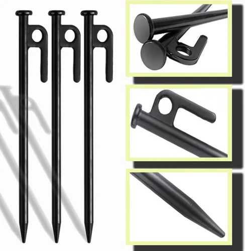 Miniatura 7 de Kits de estacas para árboles, estacas y kits de soporte para protección contra huracanes y mal tiempo, incluye 3 estacas de acero resistente de 11.8