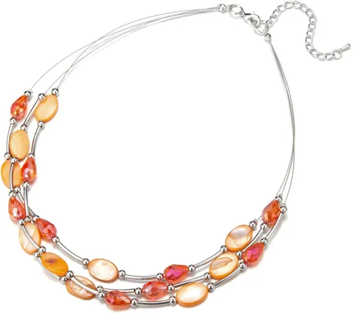 Miniatura 2 de Collar a capas con cristal para mujer, gargantilla con cadena de plata gruesa, regalo de cumpleaños para mujer