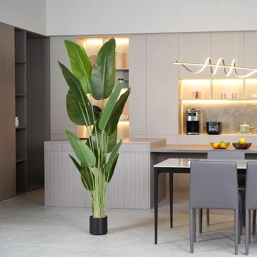 Miniatura 8 de Árbol Artificial de 6.6 Pies de Seda Ave del Paraíso Grande Plantas Falsas Grandes en Maceta Plantas de Piso de Seda Sintética Altas para Decoración