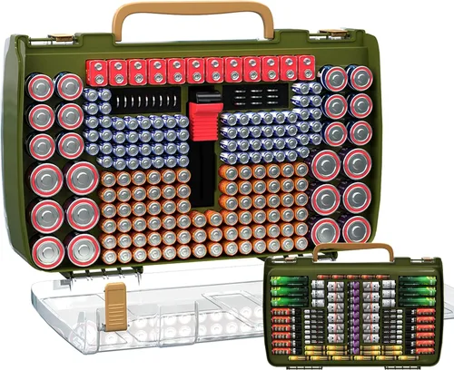Miniatura 9 de ALCYON Estuche Organizador de Almacenamiento de Baterías de Gran Capacidad para 269 Baterías con Probador, Contenedor Portabaterías de Doble Cara