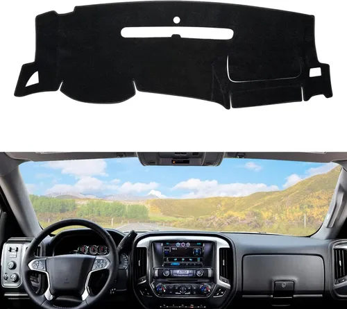 Miniatura 9 de Alfombrilla para salpicadero compatible con Chevy Tahoe Suburban Denali Avalanche 07-14, GMC Yukon/XL, Chevy Silverado 07-13, GMC Sierra sin altavoz