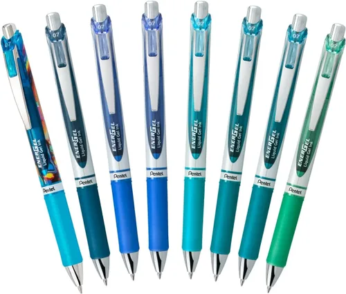 Miniatura 6 de Pentel EnerGel RTX - Bolígrafo de gel líquido retráctil, ¹/₃₂ pulgadas, tonos para tomar notas, azul marino, azul y azul cielo, paquete de 3