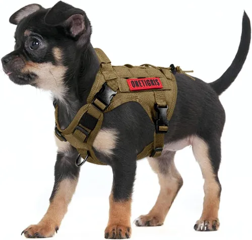 Miniatura 7 de OneTigris Arnés Chaleco Táctico para Perros, Chaleco para Perros de Servicio Sin Tirones con Paneles de Velcro, Arnés Chaleco Ajustable para Perros