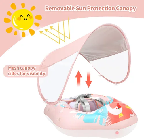 Miniatura 2 de Free Swimming Baby - Flotador inflable para bebés con toldo para protección solar para piscinas