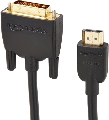 Miniatura 5 de Amazon Basics Cable Adaptador HDMI-A a DVI (Macho) Bidireccional 1080P, Chapado en Oro, 3.05 m, Paquete Individual, Negro