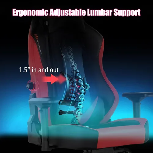 Miniatura 4 de Goplus Gaming Chair, 360° Swivel Computer Chair with Casters, Multi-Angle Reclining, Tension Control, 4D Armrest, Headrest, Gas Lift, Height