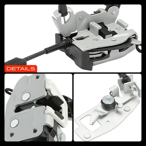 Miniatura 9 de A-Premium Conjunto de traba de puerta trasera con cable y varilla lado del acompañante derecho Compatible con Ford E-150 E-250 E-350 Econoline Van
