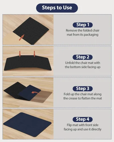 Miniatura 7 de Blvornl Office Chair Mat for Hardwood Floor and Low Pile Carpet, 35.5" x 47.2" Corduroy Surface Desk Rolling Chair Mat for Hard Floors, Heavy Duty