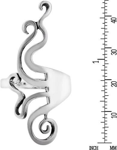 Miniatura 4 de Anillo de plata de ley 925 de AeraVida único contemporáneo