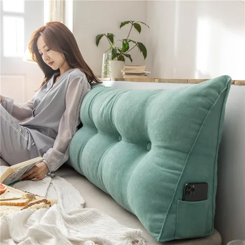 Miniatura 14 de Almohada triangular para cabecero de cama, almohada de lectura de cuña, cojín de sofá cama, respaldo grande, almohadas de apoyo para dormitorio