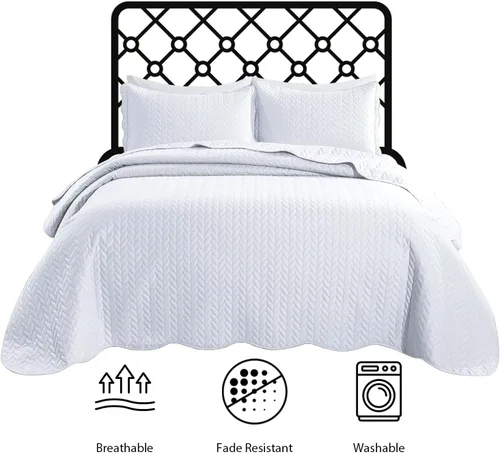 Miniatura 35 de MOONLIGHT20015 Edredón tamaño King (106 x 96 pulgadas) con 2 fundas de almohada (20 x 36 + 2 pulgadas) para todas las estaciones, juego de cama Azul