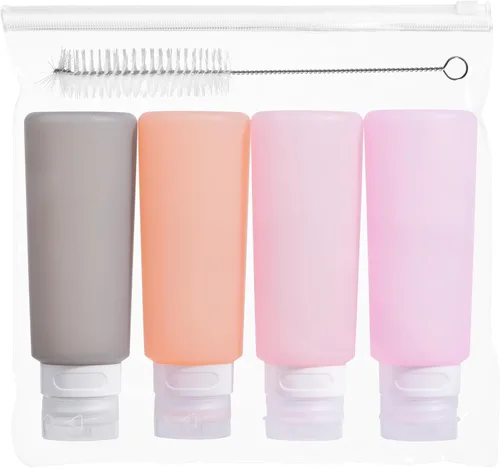Miniatura 15 de MICEBAY Botellas exprimibles de condimentos para salsas, mini recipiente de silicona para aderezo de ensalada de 1 onza para llevar con bolsa