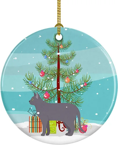 Miniatura 24 de Caroline's Treasures Adorno de cerámica con texto en inglés "Merry Christmas" para colgar en el árbol de Navidad, decoración para el hogar, Navidad