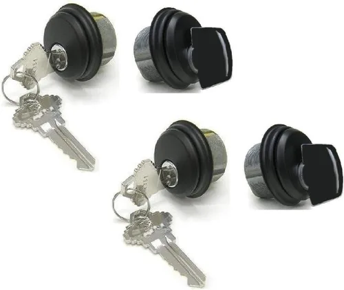 Miniatura 8 de Cerraduras de cilindro, cerradura de puerta comercial, estilo Adams Rite, resistente, 2 llaves (doble cilindro, aluminio plateado, paquete de 4)