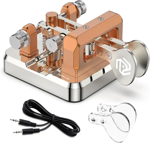 Miniatura 7 de CW Key Morse Code Key Morse Telegraph Key Morse Code Key Aleación de aluminio CW Código Morse clave Base cuadrada Azul