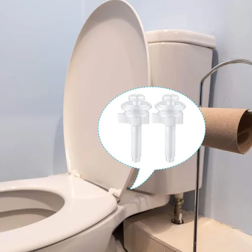 Miniatura 6 de Kit de repuesto de 32 piezas de tornillos para asiento de inodoro Jetec, pernos de plástico con tuercas de plástico y arandelas, kit de piezas