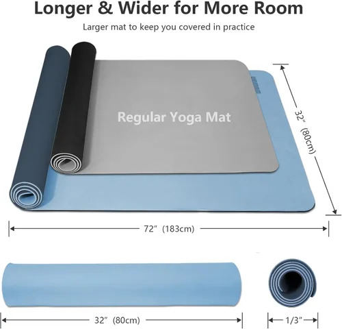 Miniatura 2 de Tapete de yoga ancho de 31.5 in, antideslizante, extra grueso, de 1/3 pulgadas, material TPE de alta resistencia, esterillas de yoga caliente