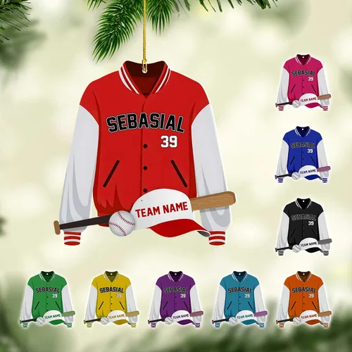 Miniatura 9 de Adorno de béisbol personalizado para niños, recuerdo de cerámica con nombre y número personalizado, algunos niños recién nacen con béisbol en sus