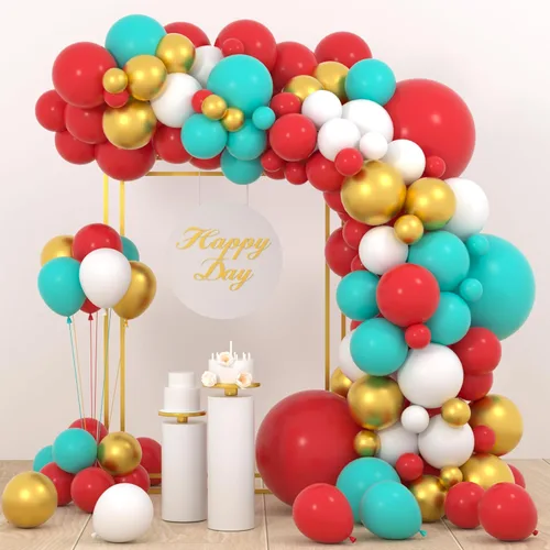 Miniatura 19 de Kit de arco de guirnalda de globos de color rojo, azul, amarillo, verde, negro, plateado, 127 unidades, rojo, verde, azul, amarillo, negro, plateado