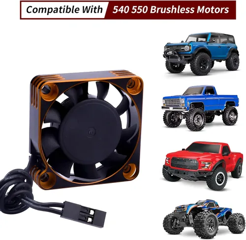 Miniatura 6 de Ventilador de refrigeración del motor RC de 1.575x1.575 in para RC Car Truck Buggy Crawler escala 1/8 1/10 540 550 motores sin escobillas ESC