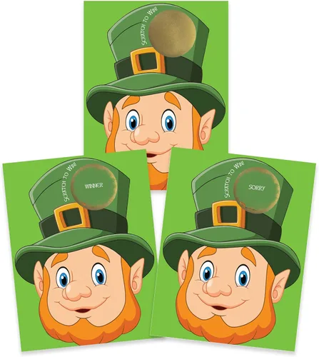 Miniatura 10 de My Scratch Offs Paquete de 26 tarjetas para raspar del día de San Patricio, trébol de los días de San Patricio, para tarjetas de bingo, recuerdos