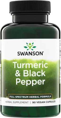 Swanson Suplemento antioxidante prémium de cúrcuma y pimienta negra para adultos activos que buscan apoyo para las articulaciones, la digestión y la