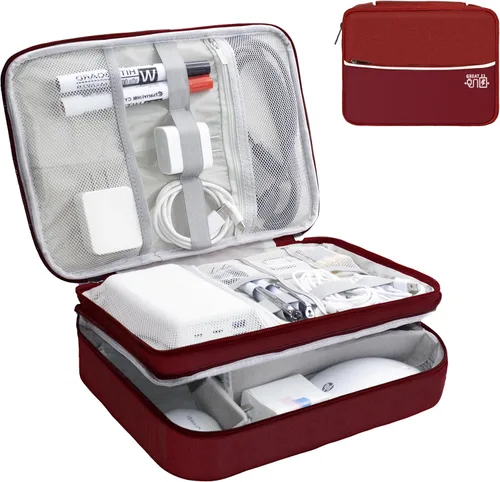 Miniatura 19 de Organizador de Electrónica, Funda Organizadora de Cables de Viaje, Bolsas Organizadoras de Cables Portátiles, Estuche de Almacenamiento